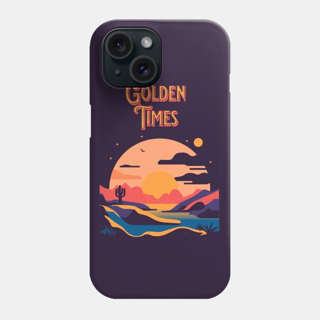 Golden Times Phone Case by electric art finds