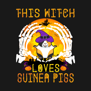 This Witch Loves Guinea Pigs Halloween (59) T-Shirt