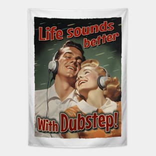 Life Sounds Better With Dubstep - Retro Style Music Tapestry