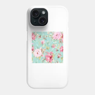 Retro Blue Roses Pattern Phone Case