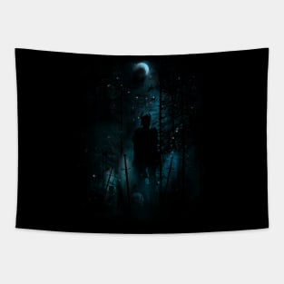 Viking Battlefield - Night Moon Tapestry