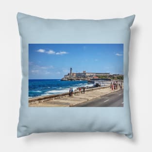 Morro Castle And Havana Bay Lighthouse Pillow