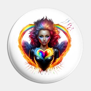 Radiant Doll Rainbow Heart II Pin