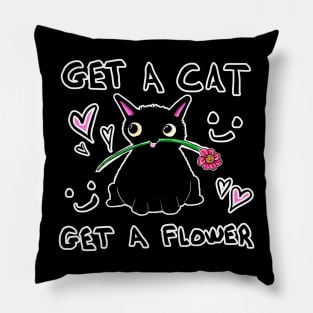 Get A Cat, Get A Flower Pillow