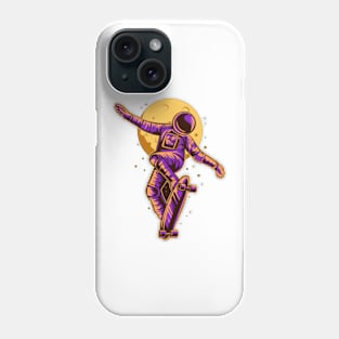 Astronaut freestyle skateboarding Phone Case