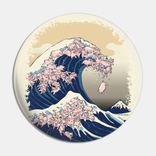 The Great Wave of Pigs Pin