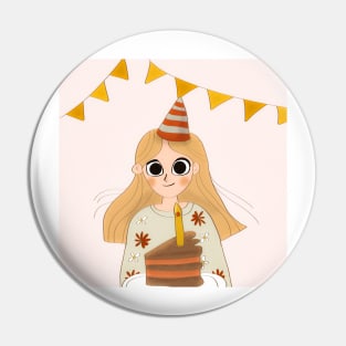 A Birthday Girl's Cake Celebration Pin