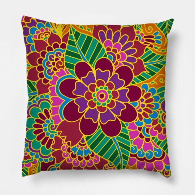 Orange Flower Garden Pillow by HLeslie Design