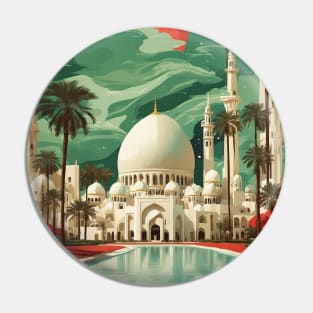 Abu Dhabi United Arab Emirates Vintage Travel Tourism Pin