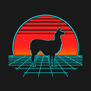 Llama Retro Vintage 80s Vaporwave Alpaca Llama Lover T-Shirt