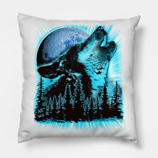 Howling wolf Pillow