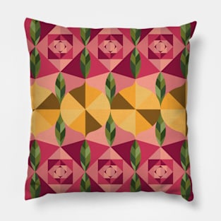 Abstract geometric roses mosaic pattern Pillow