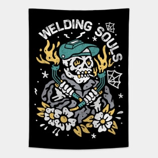 Welder, Welding Souls Halloween, Iron-Worker Welder Tapestry