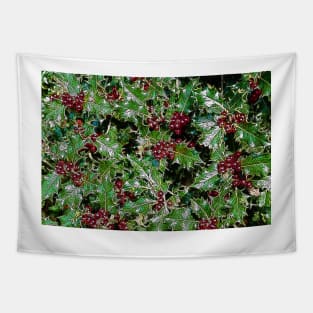 Holly and berries Tapestry