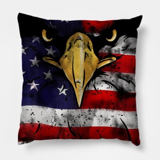Bald Eagle 4th of July American Flag Patriotic Freedom USA Pillow