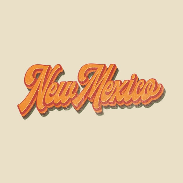 New Mexico State Retro Vintage 70s Style by Happy as I travel