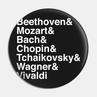 Helvetica Composers Pin