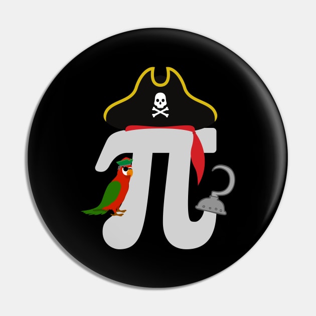 Pi rate Math Geek - Funny Pi Day Pin by RailoImage