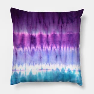 Purple and Blue Ombre Tie-Dye Stripes Pillow