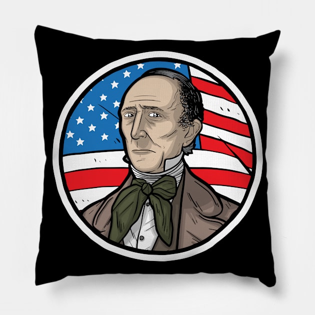 John Tyler Pillow by Baddest Shirt Co.