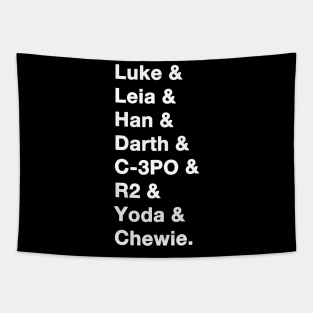 Star Wars Names white Tapestry