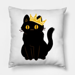 Royal black cat Pillow