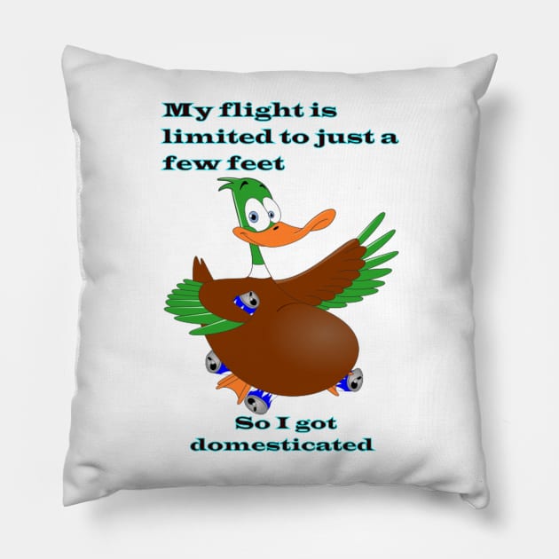 Humor Duck Cartoon Pillow by Ruggeri Collection