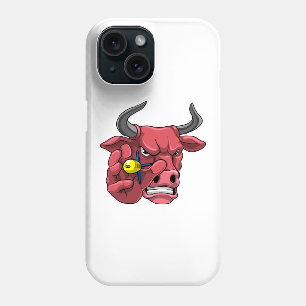 Bull at Darts with Dart Phone Case by Markus Schnabel