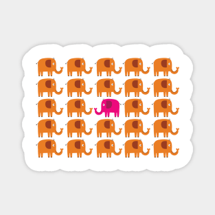 Artnerd - elephant in a crowd Magnet