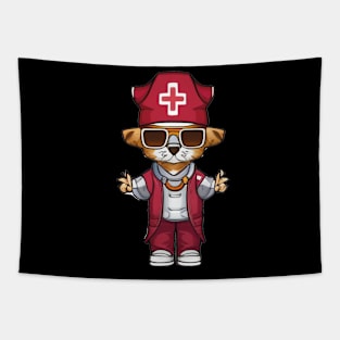 Adorable Feline Nurse Art for Cat and Pet Enthusiasts Tapestry