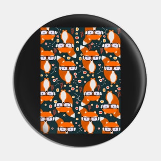 Hipster foxes Pin