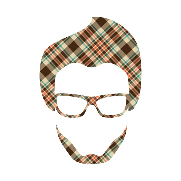 Plaid Head Silhouette by allovervintage