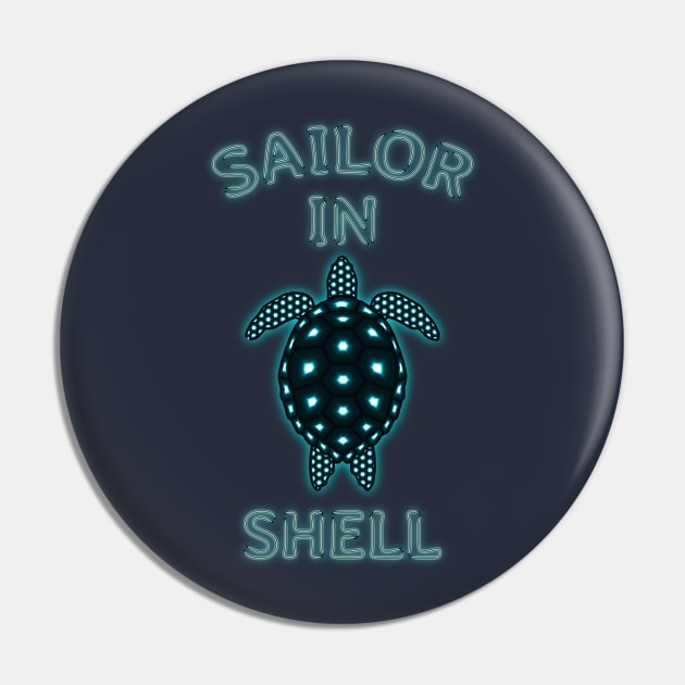 SAILOR IN SHELL Turtle Illustration Pin by ARTIZIT