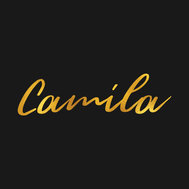 Camila Name Hand Lettering in Faux Gold Letters by Pixel On Fire