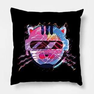 cyberpunk cat Pillow