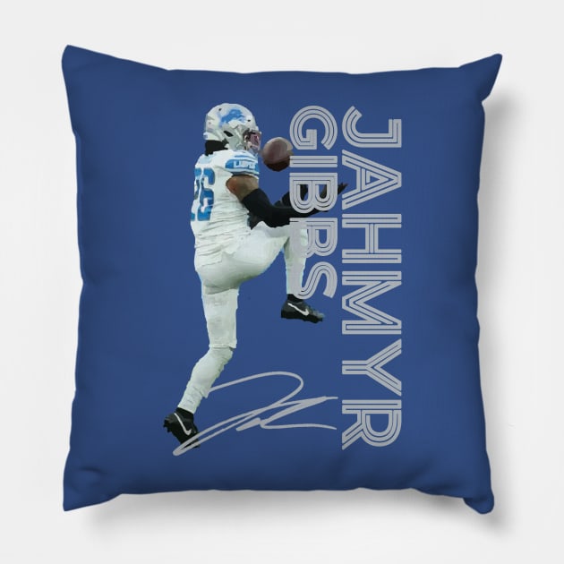 Jahmyr Gibbs Pillow by CovpaTees