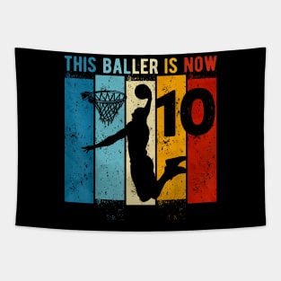 10 Year Old Basketball 10th Birthday Boy Tapestry