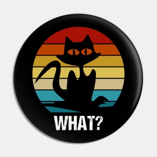 Vintage retro confused cat saying what. Pin