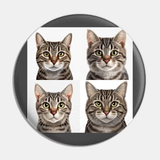 Tabby Cat Family Pin