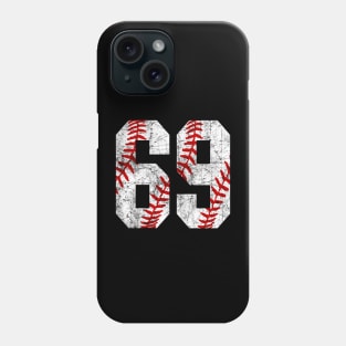 Vintage #69 Baseball Laces Baseball Mom Jersey Love Baseball Phone Case