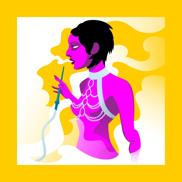 Pink Genie Smoking Hookah by DaniNaps Designs