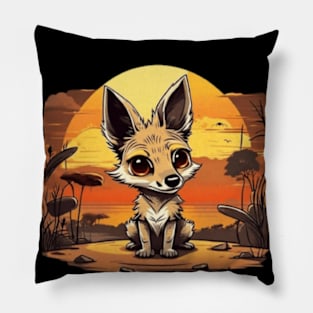 Cute coyote in the sunset cute wolf sunset gift idea Pillow