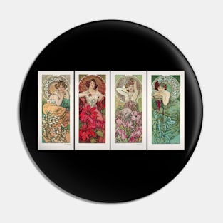 Art Nouveau’s Jeweled Women: A Study in Topaz, Ruby, Amethyst, and Emerald Pin