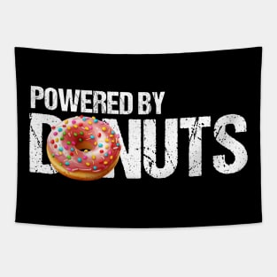 Powered by Donuts - Fuel Your Day with Sweet Inspiration Tapestry