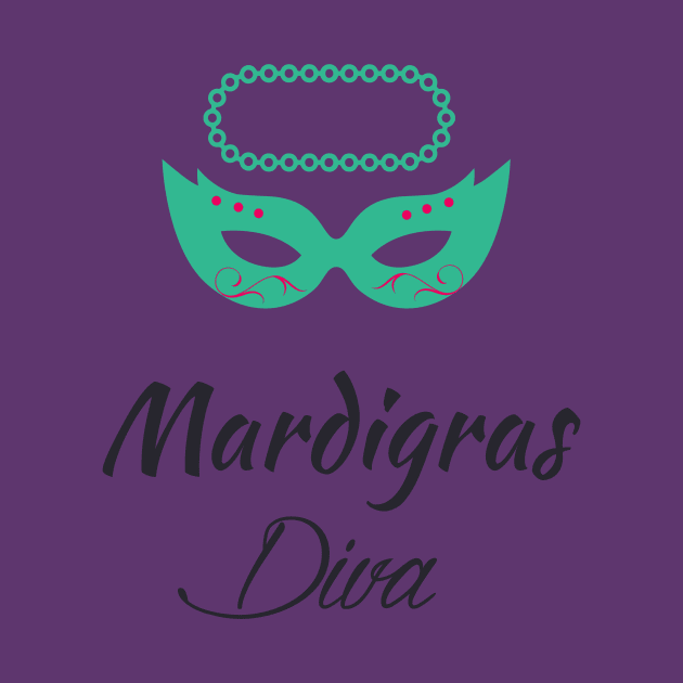 Mardi Gras Diva T-shirt and Apparel by TeeBunny17