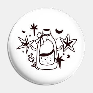 potion bottle and moon stars Pin