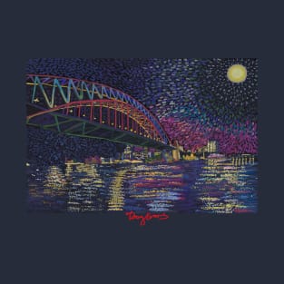 Sydney Harbour Bridge Night Vivid T-Shirt