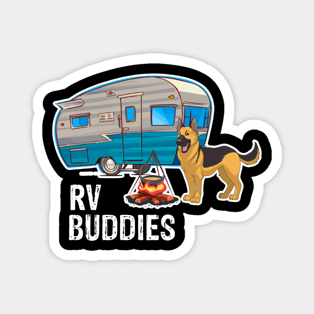 German Shepherd Dog Rv Buddies Pet Lovers Funny Camping Camper Magnet by franzaled