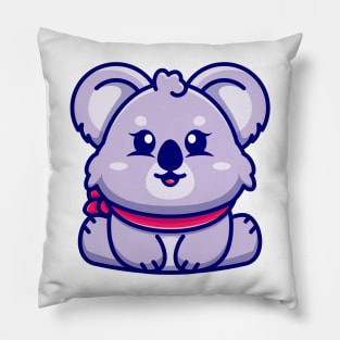 Cute baby koala sitting cartoon illustration Pillow