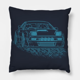 Mazda RX7 FC3S Lineart Blueprint Pillow